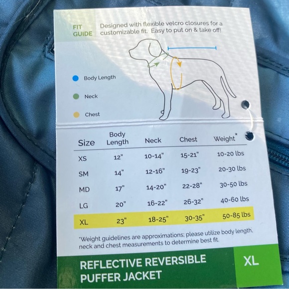 Furhaven Reflective Reflective Puffer Dog Coat. Extra Large - Picture 4 of 4